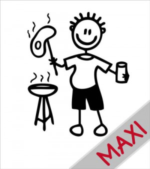 Papà con griglia - Maxi Adesivi Famiglia per Camper