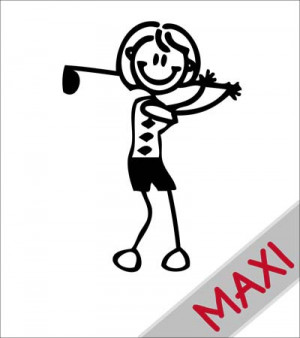 Mamma con mazza da golf - Maxi Adesivi Famiglia per camper