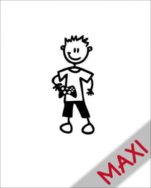 Bambino con videogioco - Maxi Adesivi Famiglia per Camper
