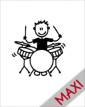 Bambino con la batteria - Maxi Adesivi Famiglia per Camper