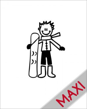 Bambino con lo snowboard - Maxi Adesivi Famiglia per Camper