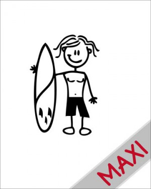 Bambino con surf - Maxi Adesivi Famiglia per Camper