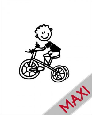 Bambino con triciclo - Maxi Adesivi Famiglia per Camper