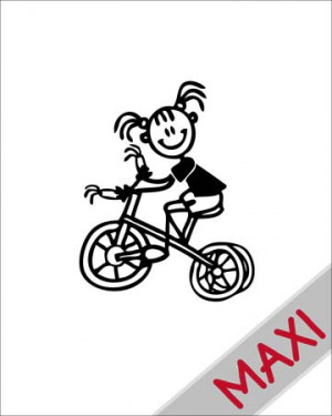 Bambina con triciclo - Maxi Adesivi Famiglia per Camper