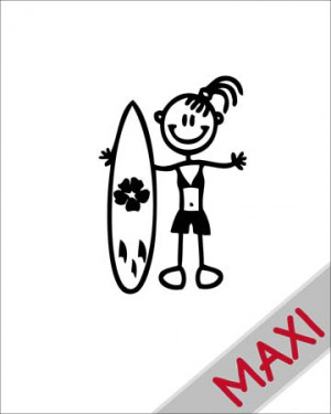Bambina con surf - Maxi Adesivi Famiglia per Camper