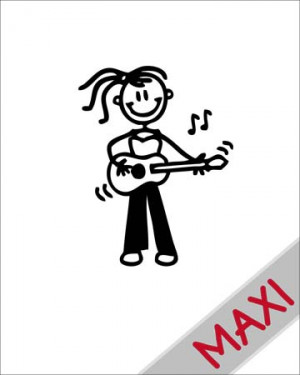 Bambina con chitarra - Maxi Adesivi Famiglia per Camper