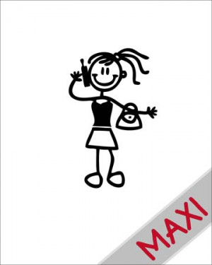 Bambina con telefonino - Maxi Adesivi Famiglia per Camper