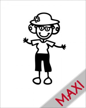 Nonna con cappello - Maxi Adesivi Famiglia per Camper