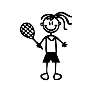 Bambina tennis - Adesivi Famiglia