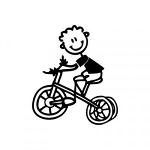 Bambino con triciclo - Adesivi Famiglia