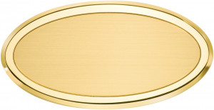 OL - Targa da porta ovale ottone satinato bordo lucido