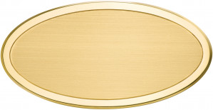 OLS - Targa da porta ovale ottone satinato bordo lucido