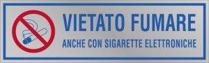 Etichetta adesiva "Vietato fumare anche con sigarette elettroniche"