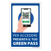 Cartello "Per accedere presenta il tuo Green Pass"