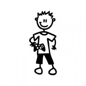 Bambino con videogioco