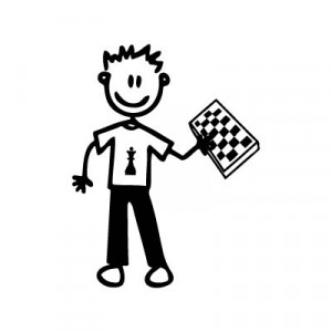 Bambino con scacchiera