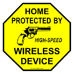 Adesivo "Home protected by high-speed wireless device"