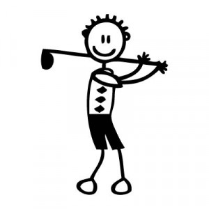 Papà con mazza da golf