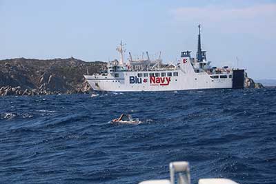 Il traghetto BluNavy della tratta Bonifacio-Santa Teresa di Gallura